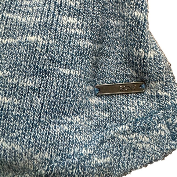 Roxy Blue Heather Sweatshirt Hoodie Terry Cloth Long Sleeve Kangaroo pocket M - Picture 2 of 10